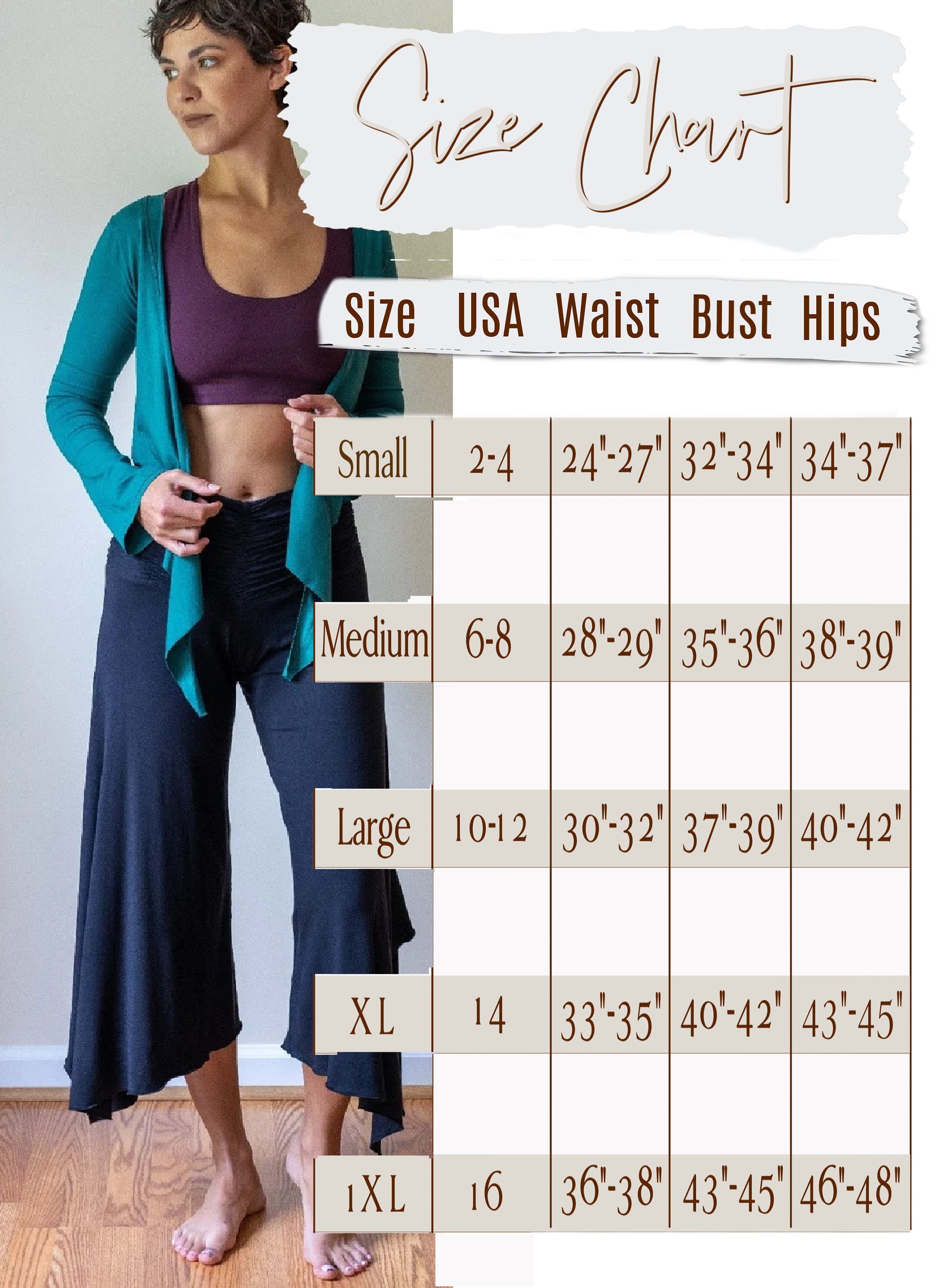 Ruched Waistband, Flowy, Wide Leg, High Waist Gaucho Pants