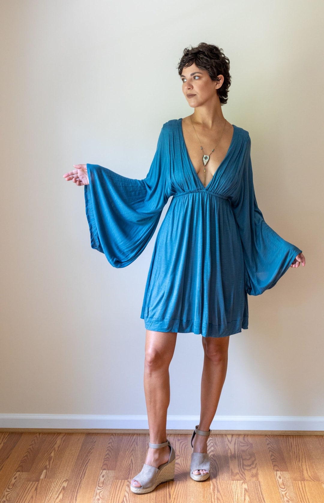 fairy bell sleeve dress Fairy Dress and Bell Sleeve Wrap Top Set Green Garden / Regular main image 0