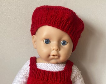 Christmas Dolls Dress Sweater Hat Beret 18 inch Doll