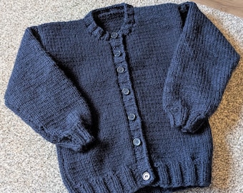 Hand-Knitted Children’s Cardigan Custom Order Choose Size and Colours