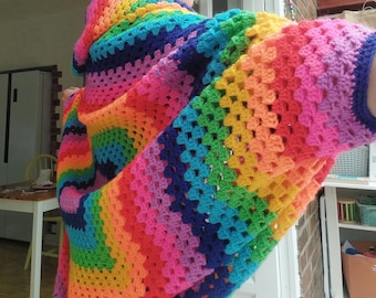 Rainbow Cardigan Crochet Cocoon Cardigan Pride Rainbow All Sizes