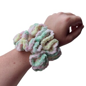 Hair Scrunchie Speckled Pastel  Crochet Big x2