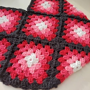 Crochet Market Bag Pink Red Black Crochet