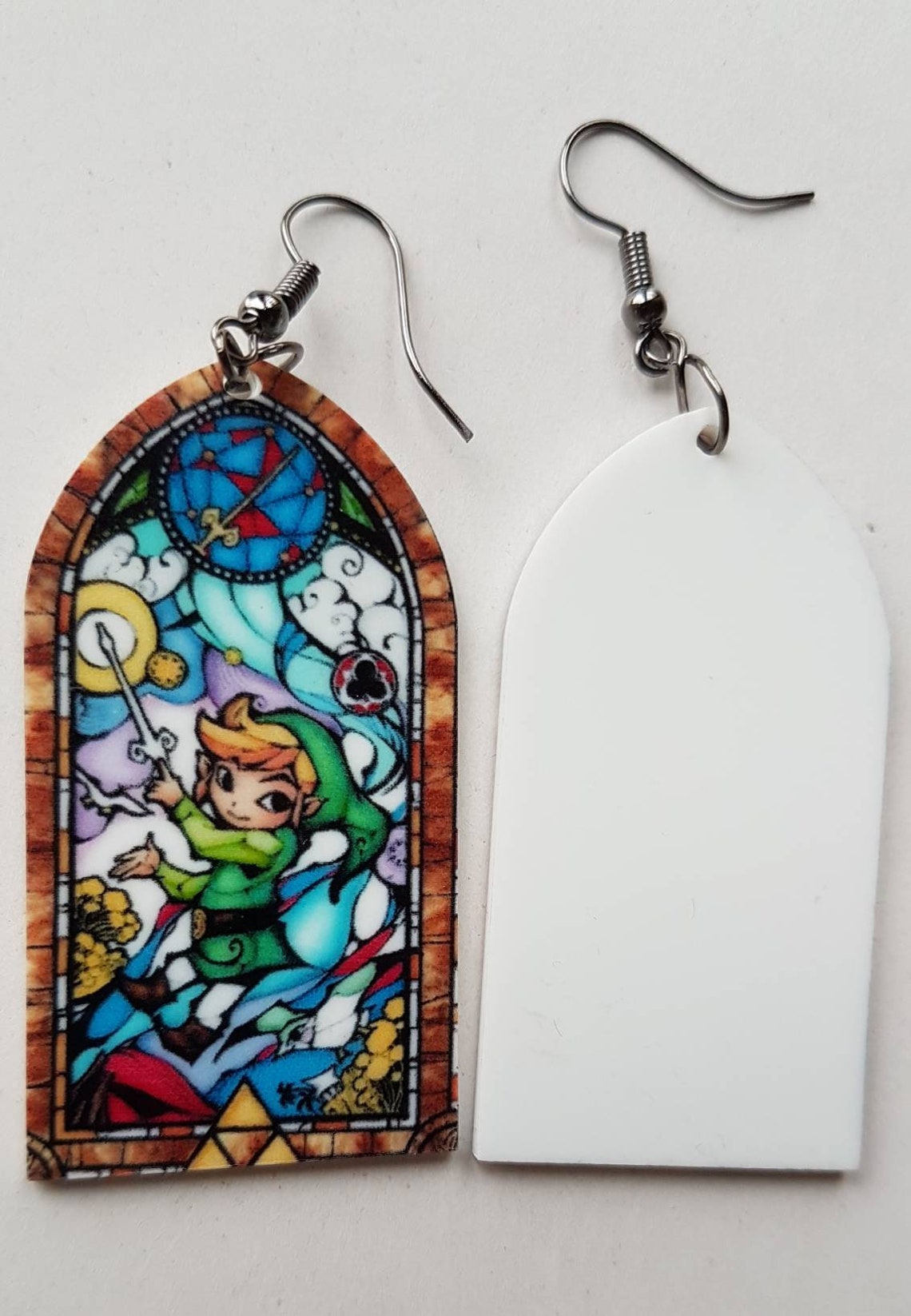 The Legend of Zelda Link dangle drop earrings. Etsy