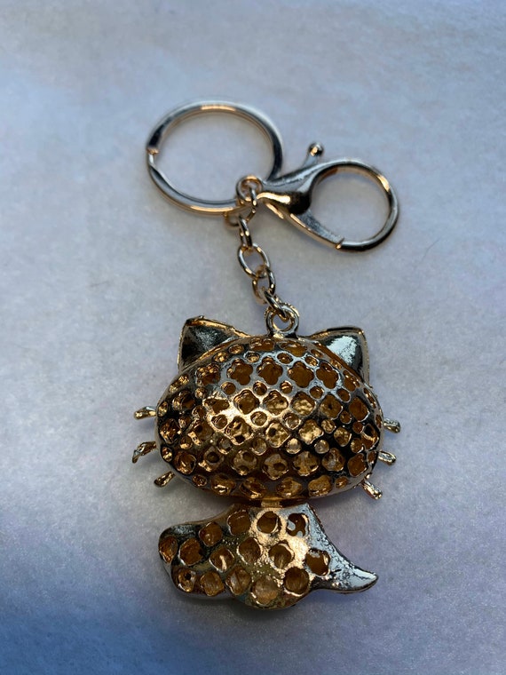 Rhinestone Cat Keyring Bling Pink Hello Kitty Bag Dangle