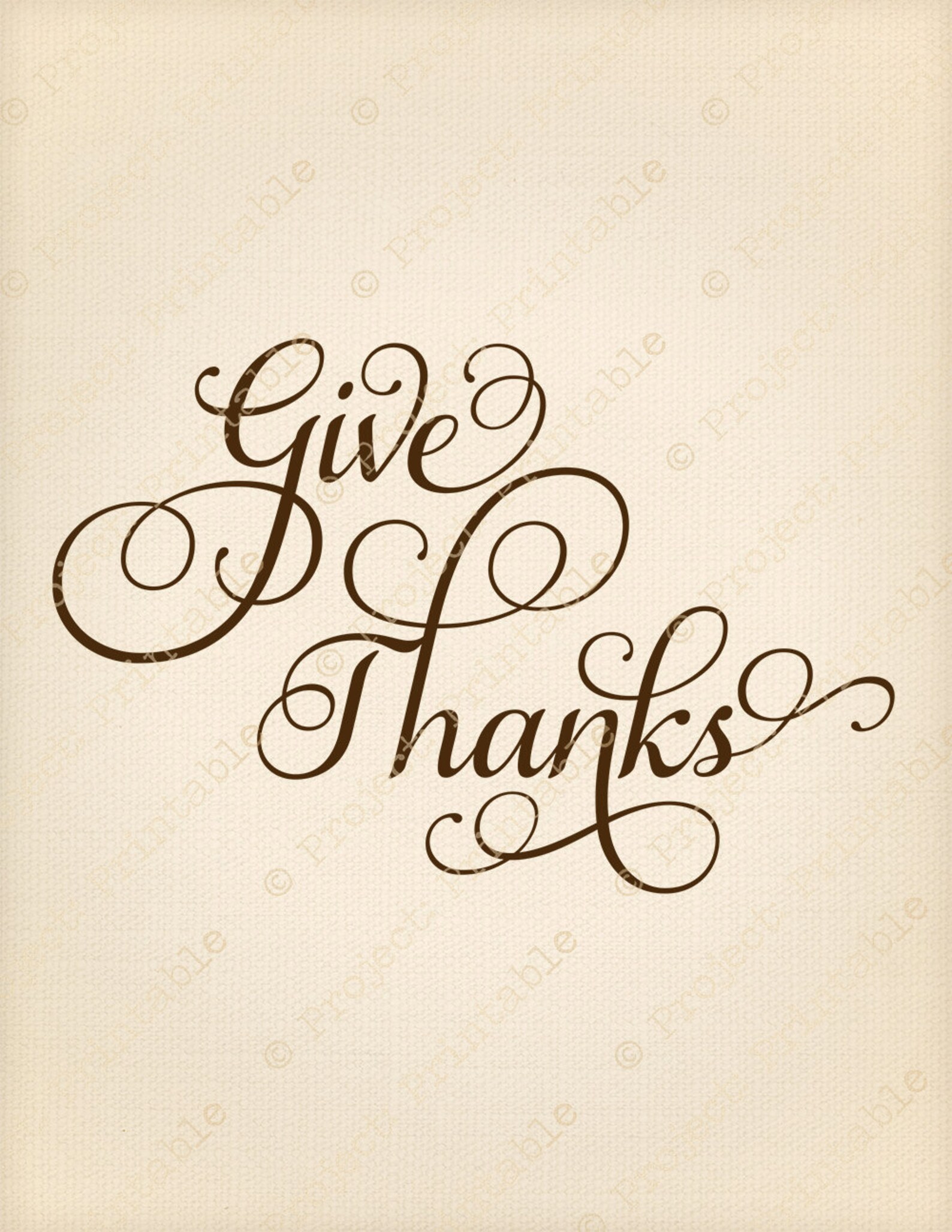 Instant Download Printable GIVE THANKS THANKSGIVING | Etsy