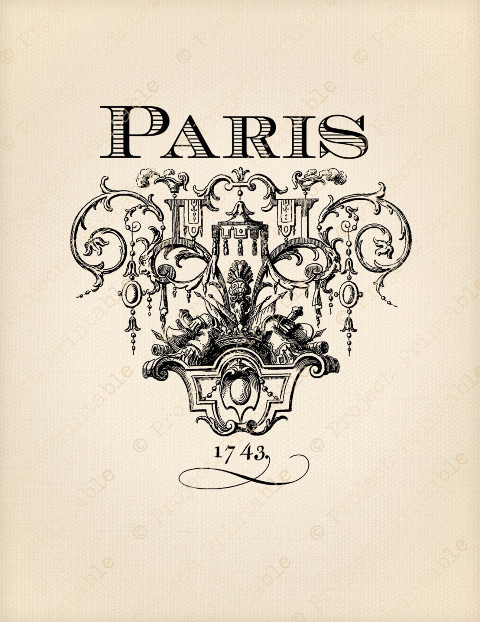 Instant Download Digital Printable Vintage Paris French Ornate - Etsy