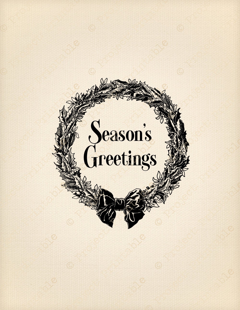 Christmas Printable Fabric Image Transfer WREATH Instant - Etsy