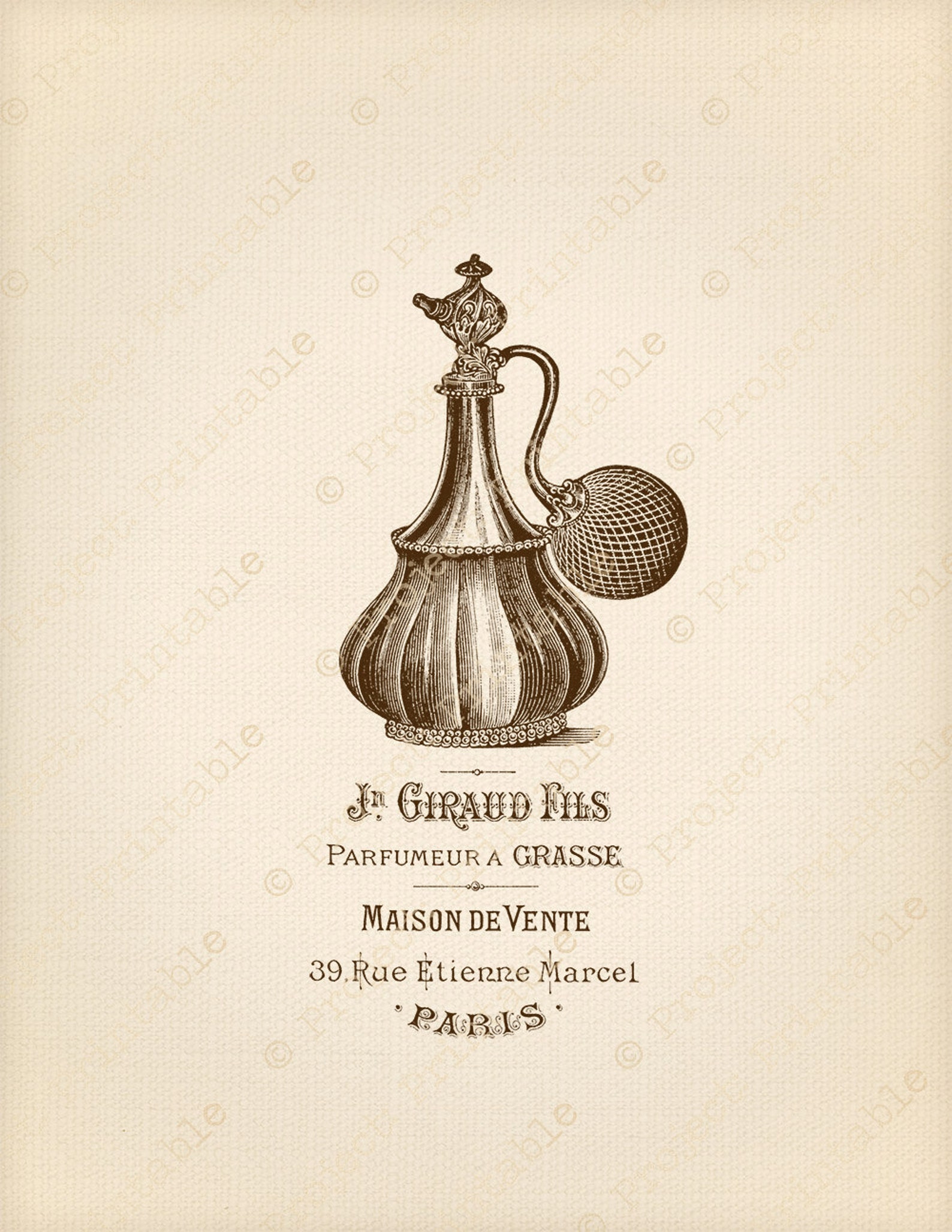 Instant Download Printable Image Paris French Perfume | Etsy