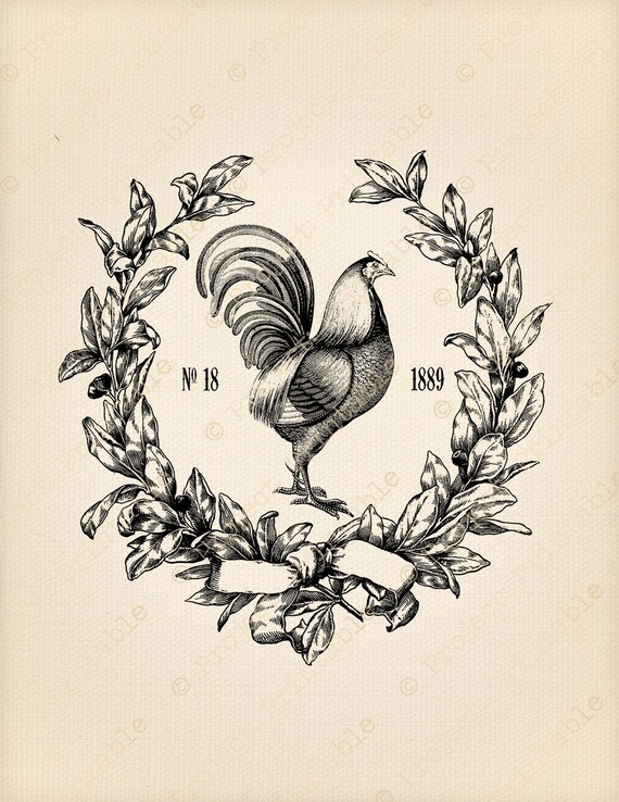 Vintage Rooster Clipart Image