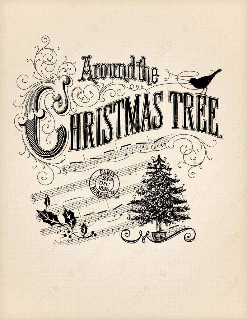 Christmas Tree Instant Download Printable Sheet Music Holly Etsy