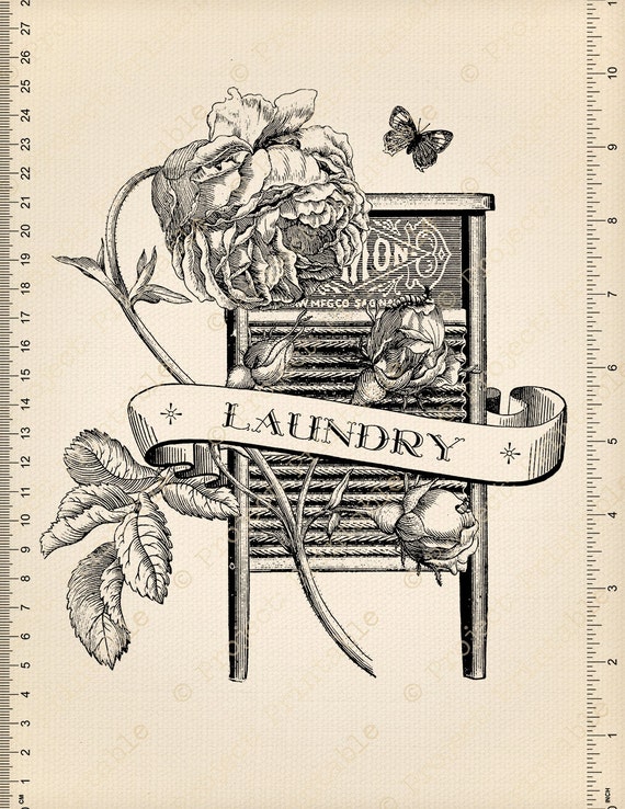 Instant Download Fabric Transfer LAUNDRY LABEL Shabby Chic - Etsy