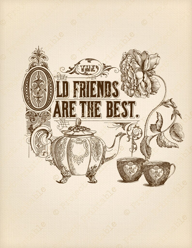 Instant Download Printable FRIENDS quote TEAPOT Tea Cups Etsy