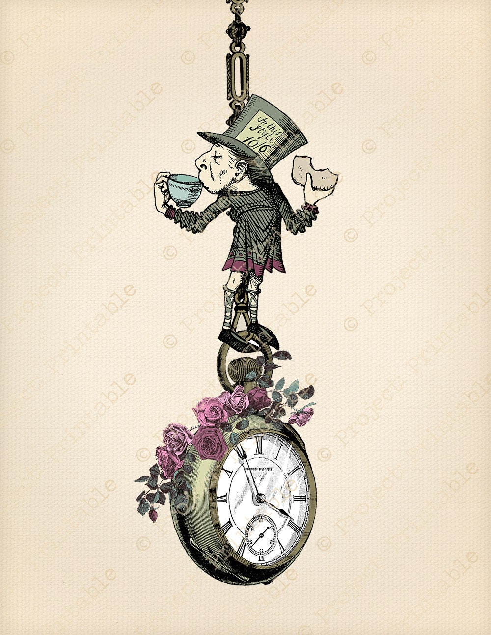 Alice In Wonderland Pocket Watch Drawing