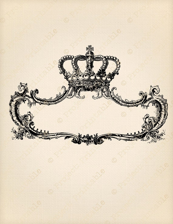 instant download printable ornate crown frame 1 blank etsy