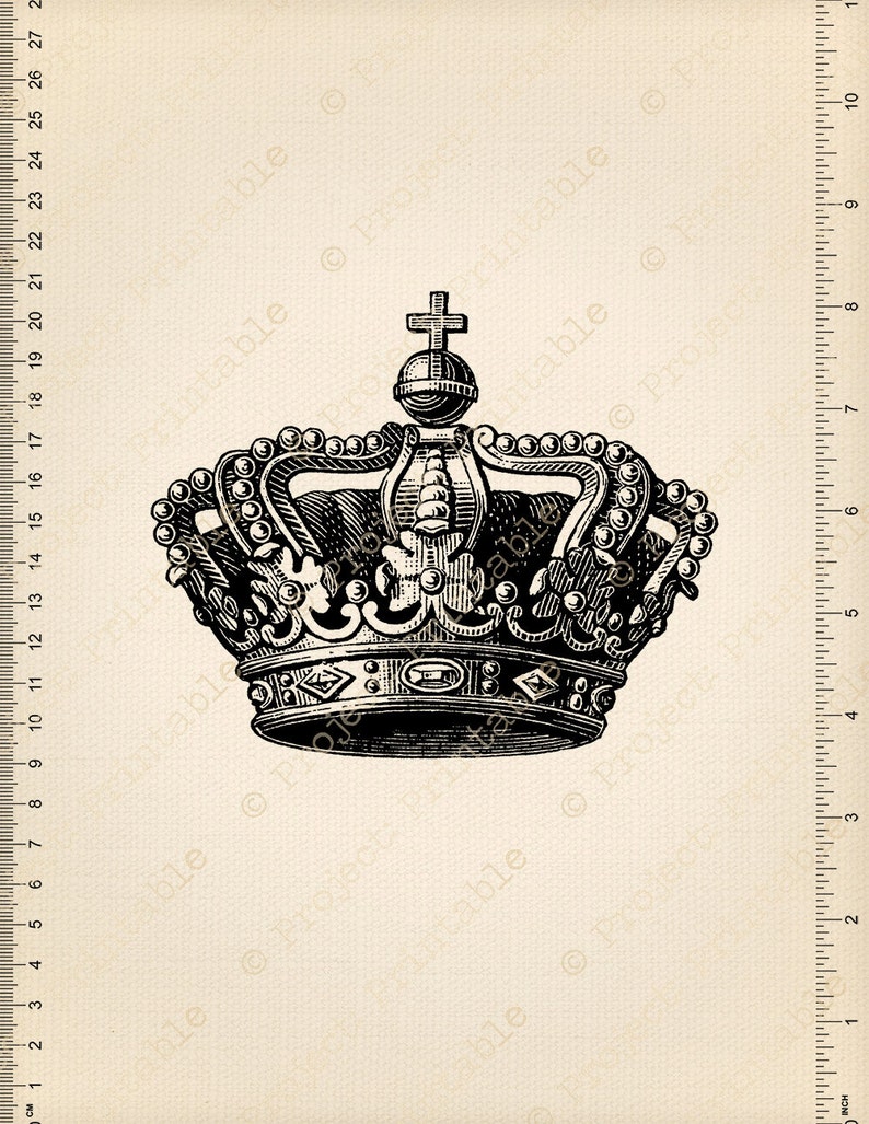 INSTANT Download Printable CROWN Clipart Graphics Queen King Princess Prince Clip Art Digital Fabric Transfer Image print & iron on image 2