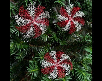 Set of 3 Peppermint Pinwheel, 2022 Limited Edition Ornaments