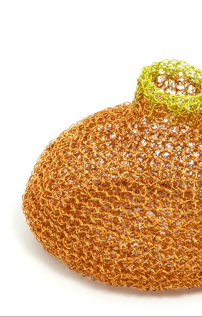Bronze tipped with Peridot Sculptural Vessel wire crochet