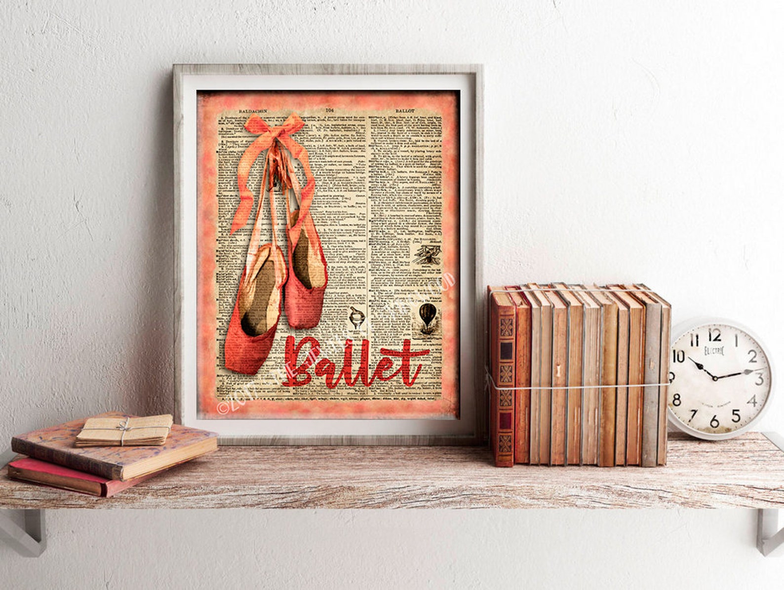 ballet shoes art print christmas gift marilyn monroe quote art dance studio art gift for her ballet shoes dictionary art dance t