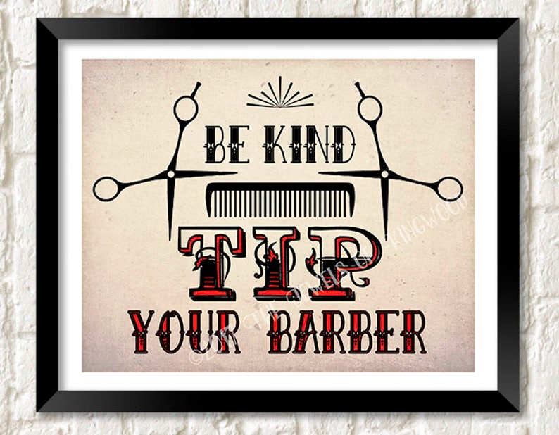Christmas Gift for Barber Tip Your Barber Sign Cosmetology Etsy