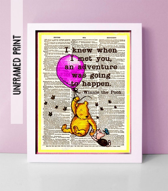 Winnie the pooh inspired poster print wall art gift merchandise nursery
