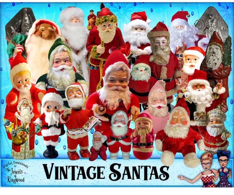 Vintage Santa Clipart Old Santa Claus Scrapbook Clipart Printable Antique Santa Clipart St Nick Printable Clipart Christmas Santa Claus Toys