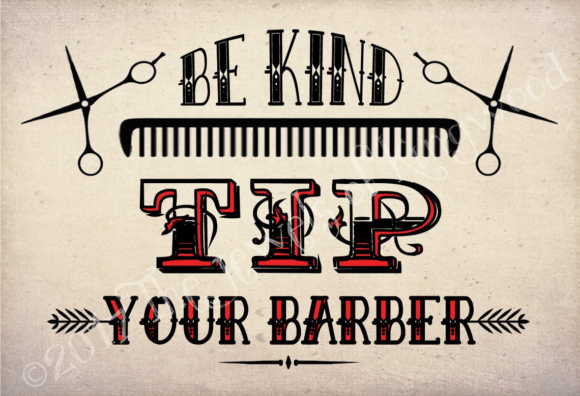 Christmas Gift for Barber Tip Your Barber Sign Cosmetology Etsy