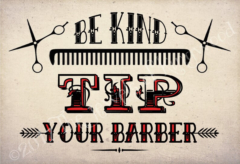 Christmas Gift for Barber Tip Your Barber Sign Cosmetology Etsy