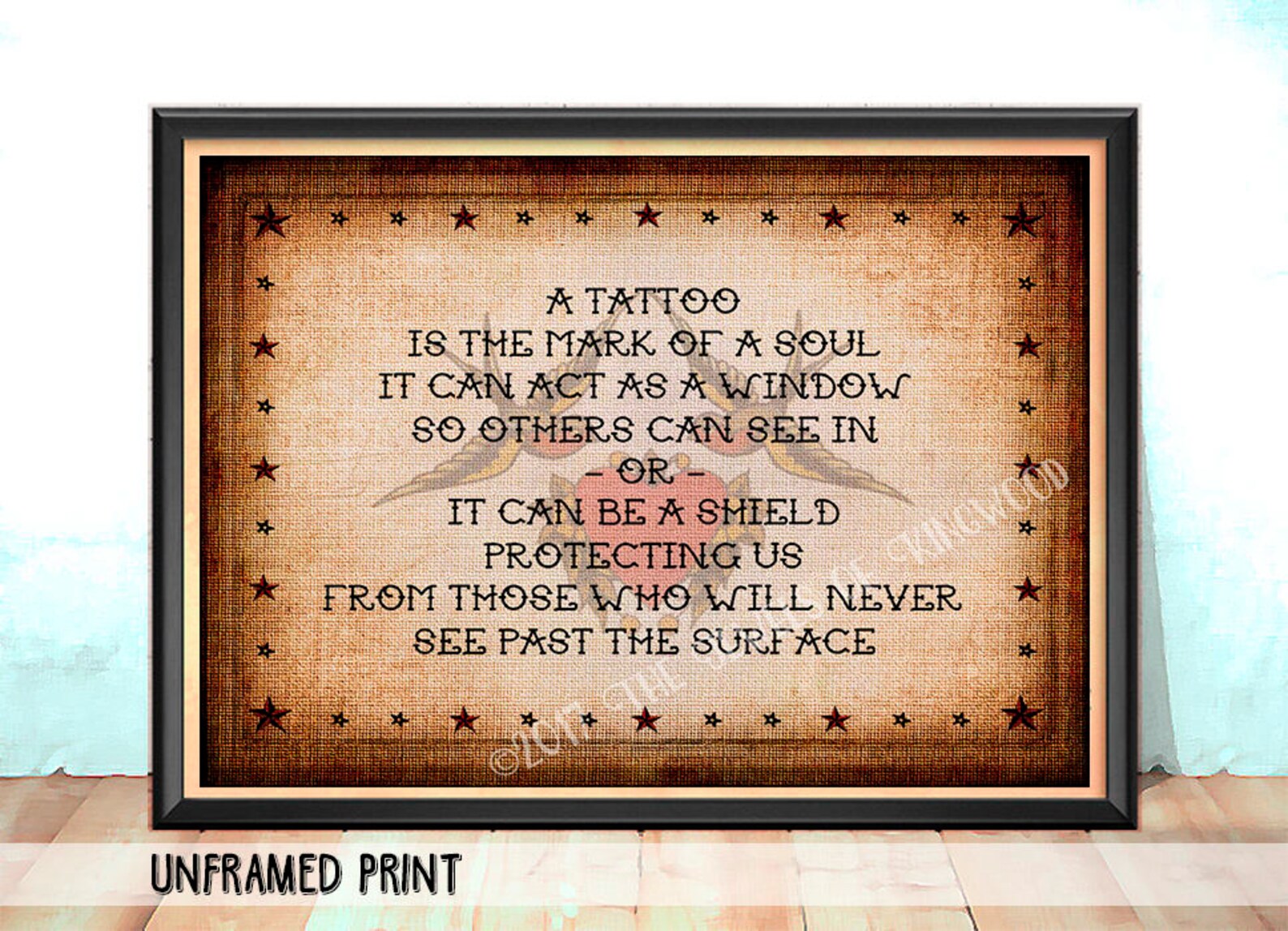 Sailor Jerry Tattoo Quote Art Tattoo Sign Tattoo Artist Gift | Etsy