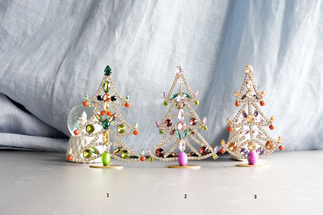 Vintage Tabletop Christmas Tree Rhinestone Christmas Tree Vintage