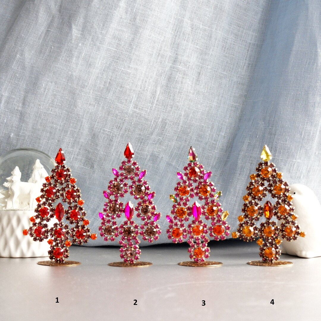 Vintage Tabletop Christmas Tree Rhinestone Christmas Tree Vintage
