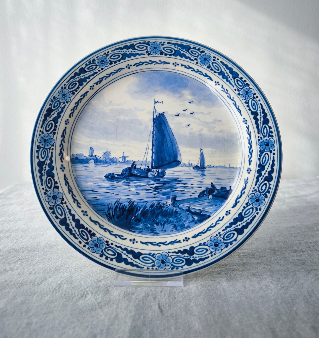 Royal Delft Blue Handpainted Plate 1967 Collectible Delftware Authentic ...
