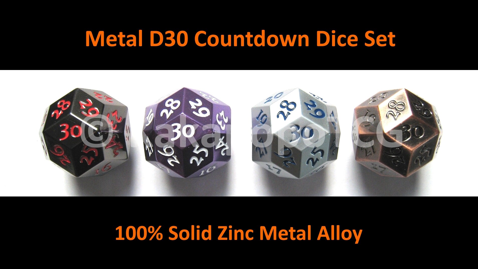 Metal Spindown D30 Dice Set of 4 Extra Large Extra Heavy DND Etsy