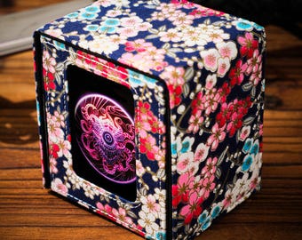 The Shogun (Sakura of Dusk) - Kimono Fabric Deck Box for 100 Trading Card Storage