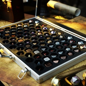 Silver Dice Palace: Display Storage Case for Dice DND Dice Sets Dice Collection Pathfinder Dice Call of Cthulhu Dice Box Dice Bag