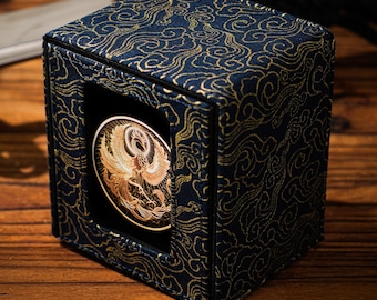 The Shogun (The Golden Lining) - Kimono Fabric Deck Box for 100 Trading Card Storage