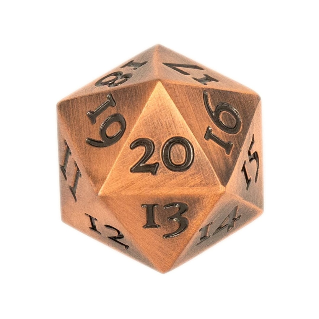 Metal D20 Dice Copper Bronze Finish Spindown Countdown Extra Etsy