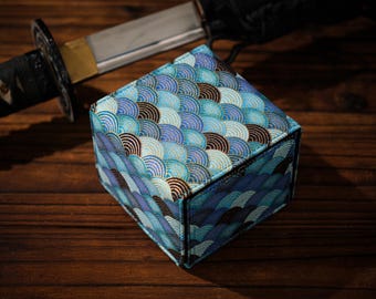 The Deckimono (Koi Pond) - Kimono Fabric Deck Box for 100 Trading Cards Storage