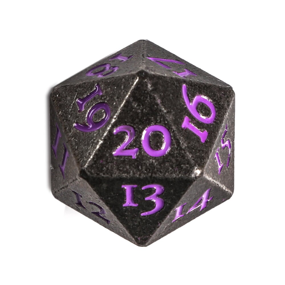Metal Spindown D20 Dice Set of 5 Extra Large Extra Heavy Count Etsy
