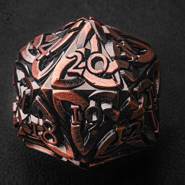 Endless Deception D20 Life Counter Solid Metal Extra Large for MTG Magic the Gathering EDH Commander Spin down Countdown Celtic Knot Dice