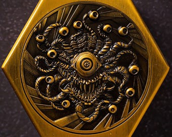 Solid Metal Beholder Dice Box - for DnD & TTRPG Polyhedral Dice Set Storage