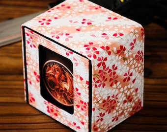 The Shogun (Sakura of Dawn) - Kimono Fabric Deck Box with Window Display