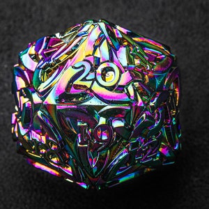 Endless Chaos D20 Life Counter Solid Metal Extra Large for MTG Magic the Gathering EDH Commander Spindown Count down Dice with Celtic Design