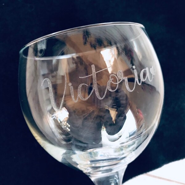 Personalized Gin Glass, Etched Name, Mother's Day Gift