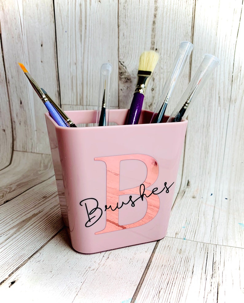 Personalised Monogram Makeup Pot Cosmetic Pot Brush Etsy
