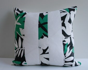 Jungle Print Pillow cover - 18"x18" - Vintage Upcycled Fabric