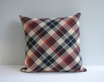 18x18 plaid pillow cover