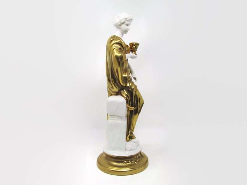 Vintage Goddess Statue Bisque Porcelain Gold Andrea by Sadek image 5