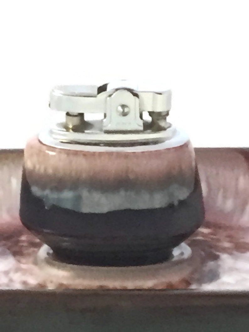 Ceramic Lighter And Ashtray by Rossini Japan Vintage Brown Etsy