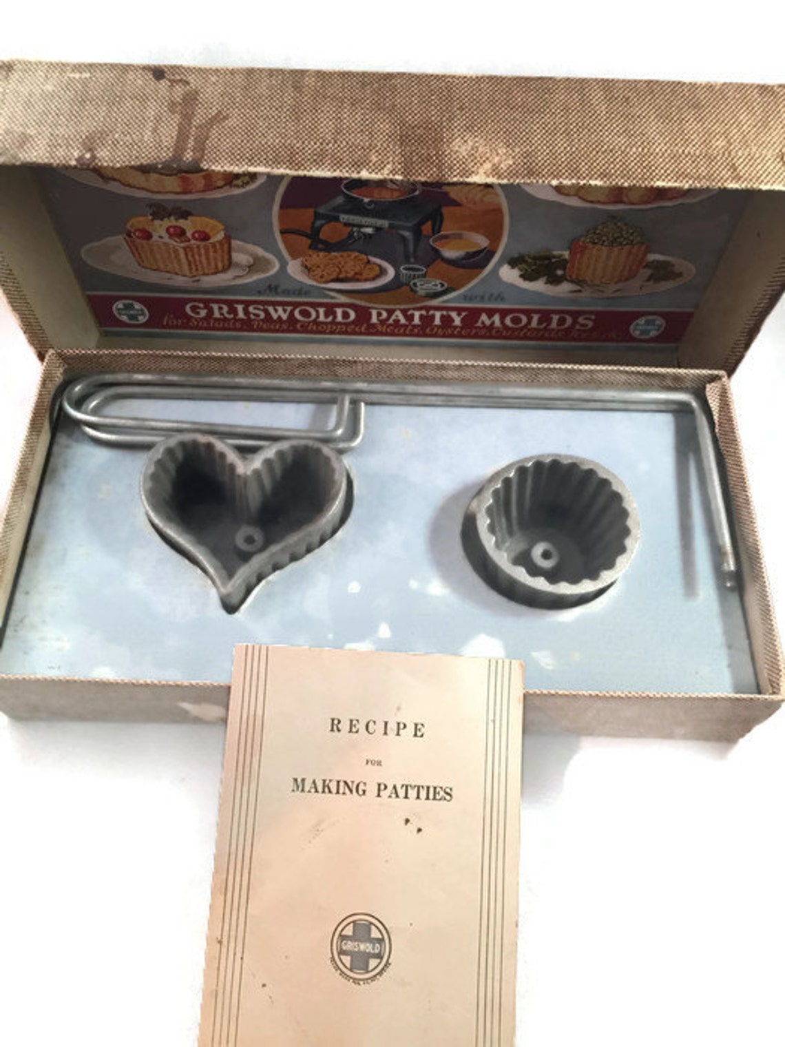 ANTIQUE Cast Iron Molds Griswold Patty Molds Set 2 Deep Etsy